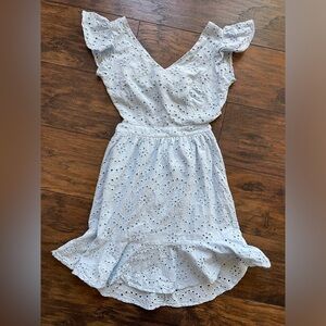Eyelet Lace Dress in Light Blue